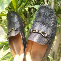 Giày lười nam Louis Vuitton hàng hiệu da bê màu đen size 38 995275