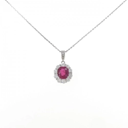 Dây chuyền ruby PT900/PT850 2.139CT xuất xứ từ Myanmar - Hàng hiệu chính hãng