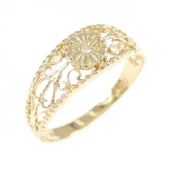 Nhẫn kim cương K18YG hoa