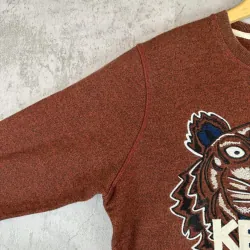 Áo sweatshirt Kenzo thêu đầu hổ màu đỏ đô burgundy 759712