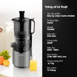Máy ép chậm KALITE KSJ868 động cơ DC siêu khỏe ép kiệt bã 572352