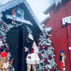 Đầm cúp đỏ trắng nữ dễ thương 740584