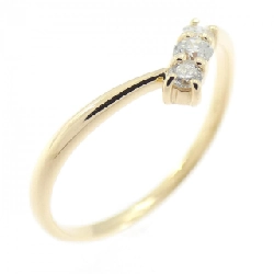 Nhẫn kim cương ba viên K18YG 0.10CT