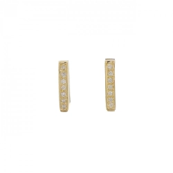 K18YG/PT900 Bông tai kim cương 0.14CT - Hàng hiệu Chính hãng