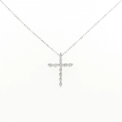 K18WG Dây chuyền kim cương chéo 0.15CT - Hàng hiệu Chính hãng