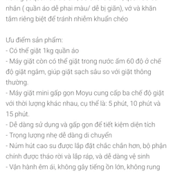 Máy giặt mini gấp gọn thông minh XIAOMI MOYU tiện lợi Có tia UV 215171