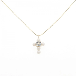 K10YG Cross Necklace Ngọc Trai Nước Ngọt - Hàng hiệu Chính hãng