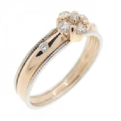 Nhẫn kim cương hoa K18PG/PT900 0.21CT