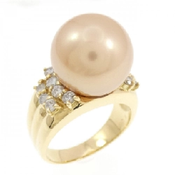 Nhẫn ngọc trai trắng K18YG 13.6mm - Hàng hiệu Chính hãng