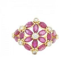 Nhẫn Ruby 2.38CT K18YG Hoa - Hàng hiệu Chính hãng 850779