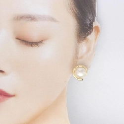 K18YG Mabe Pearl Earrings - Hàng hiệu Authentic 868475