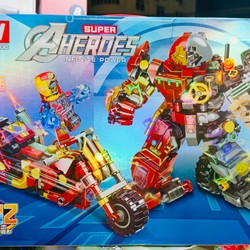 Đồ chơi lắp ráp 2in1 robot siêu anh hùng super heroes và xe máy LW 2156 164207