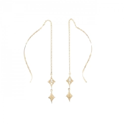 K18YG Bông tai kim cương - Hàng hiệu Chính hãng