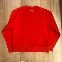 Áo sweater Kenzo thêu đầu hổ logo chữ lớn màu cam đỏ 757811
