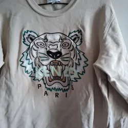 Áo nỉ nữ thêu hình đầu hổ Kenzo màu be size S chính hãng 719292