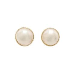 K18YG Mabe Pearl Earrings - Hàng hiệu Authentic