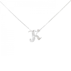K18WG Chữ cái K Dây chuyền kim cương 0.07CT - Hàng hiệu Chính hãng