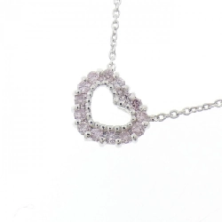 K18WG Dây chuyền hình trái tim với kim cương hồng 0.14CT - Hàng hiệu Chính hãng 859027