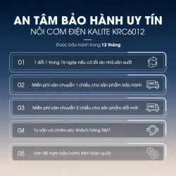 Nồi cơm điện Kalite KRC6012 – Chống dính Ceramic cao cấp, nấu cơm dẻo ngon, giữ nhiệt lâu 597138