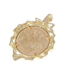 K18YG(枠) Đồng xu Mặt dây chuyền - Hàng hiệu Chính hãng 867140