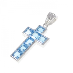 K18WG Đeo chéo Blue Topaz 3.30CT - Hàng hiệu Chính hãng
