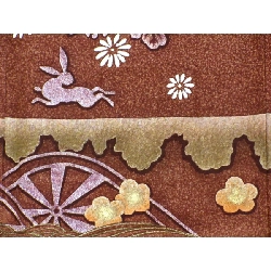 Kimono thăm viếng, lụa nhuộm, chế tác vàng Yuzen - Hàng hiệu Authentic 877192