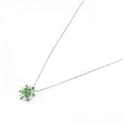 K18WG Đá Garnet Demantoid Dây Chuyền 0.46CT - Hàng hiệu Chính hãng 861001