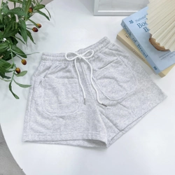 Quần Short Nữ Chất Cotton Nỉ Xám Nhạt Freesize Dưới 55kg Hàng Mới 316036