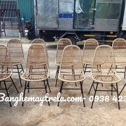 Ghế chân sắt cafe đan mây tự nhiên 517897