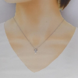 K18WG Dây chuyền kim cương chéo 0.03CT - Hàng hiệu chính hãng 856675