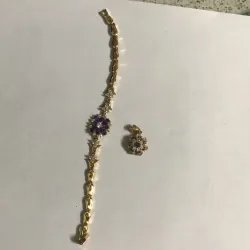 Lắc tay + mặt dây tím thạch anh