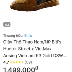 Bitis Hunter's phiên bản giới hạn + size 37+màu nâu vàng+mới 95%(mới tiếp đất 2,3 lần) 281257