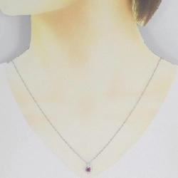 K18WG Dây chuyền hình trái tim Ruby 0.18CT - Hàng hiệu Chính hãng 865285