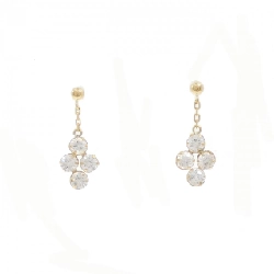 K18YG Bông tai Cubic - Hàng hiệu Chính hãng