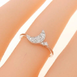 Nhẫn kim cương K18WG hình mặt trăng × ngôi sao 0.07CT 670126