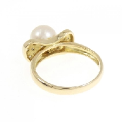 Nhẫn ngọc trai Akoya K18YG hình ruy băng 8.1mm 669013