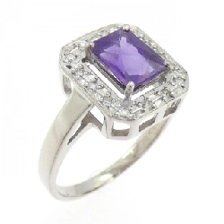 Nhẫn Amethyst K18WG 0.80CT