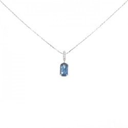 K18WG Blue Topaz Necklace - Hàng hiệu Authentic