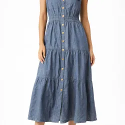 ĐẦM DENIM SƠ MI DÁNG XOÈ 1011506