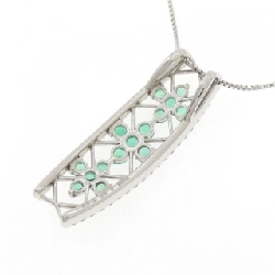 PT900/純PT Emerald Necklace 0.82CT - Hàng hiệu Authentic 856414