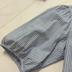 Áo sơ mi Blue tay phồng tặng sơ mi tay ngắn 740949