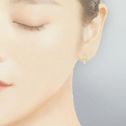 K18YG Bông tai kim cương một bên - Hàng hiệu Chính hãng 868979