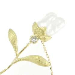 K18YG Hoa Trắng Ngọc Trai Brooch - Hàng hiệu Chính hãng 872616