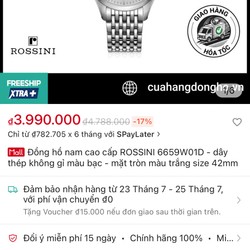 Cặp đồng hồ ROSSINI MỚI BÓC CHƯA SỬ DỤNG 189195