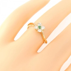 Nhẫn hoa ngọc lục bảo K18YG - Hàng hiệu Authentic 860225