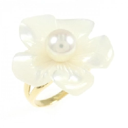 Nhẫn ngọc trai Akoya hoa K18YG 6.6mm - Hàng hiệu chính hãng