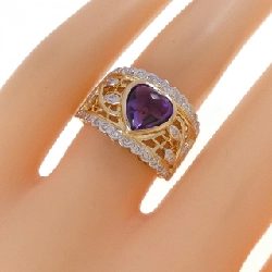 Nhẫn Amethyst hình trái tim K18YG/K18WG 1.64CT - Hàng hiệu Chính hãng 852023