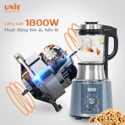 ⭐ Máy làm sữa hạt UNIE V1S – 1,75L, công suất 1800W, 9 chương trình nấu đa năng! 715004