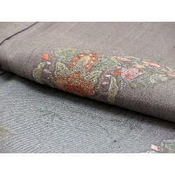 Áo dài thăm viếng đơn lớp, vải Tsumugi Aoyuki, thêu họa tiết, kích thước 3L - Hàng hiệu Authentic 875287