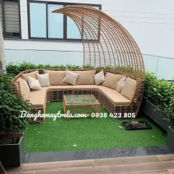 Bàn ghế mây nhựa ngồi ngoài trời 762432